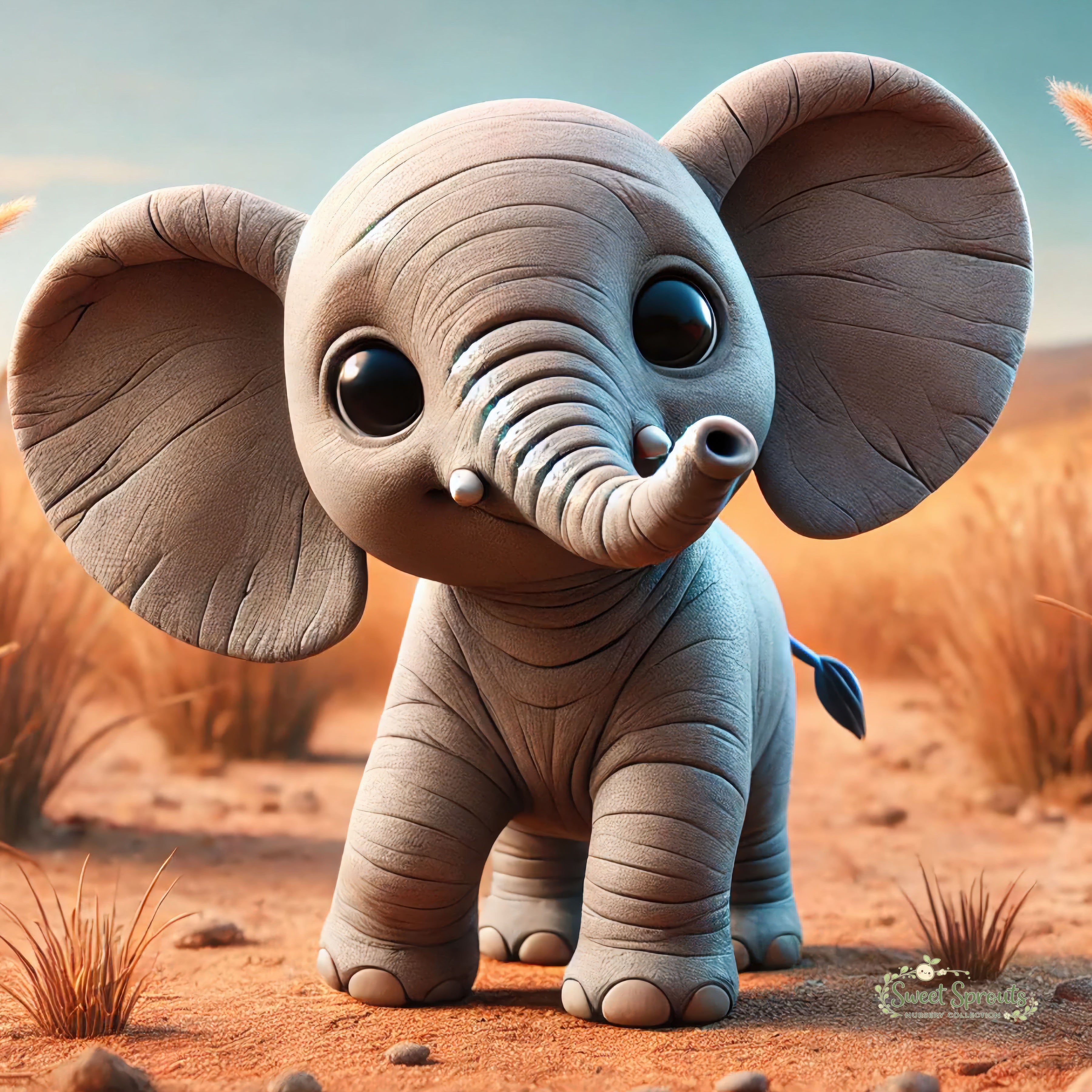 Nursery Wall Art | Animal Nursery Print- Baby Elephant | Whimsical Kids Room Decor