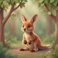 Nursery Wall Art | Animal Nursery Print- Kangaroo Joey | Whimsical Kids Room Decor