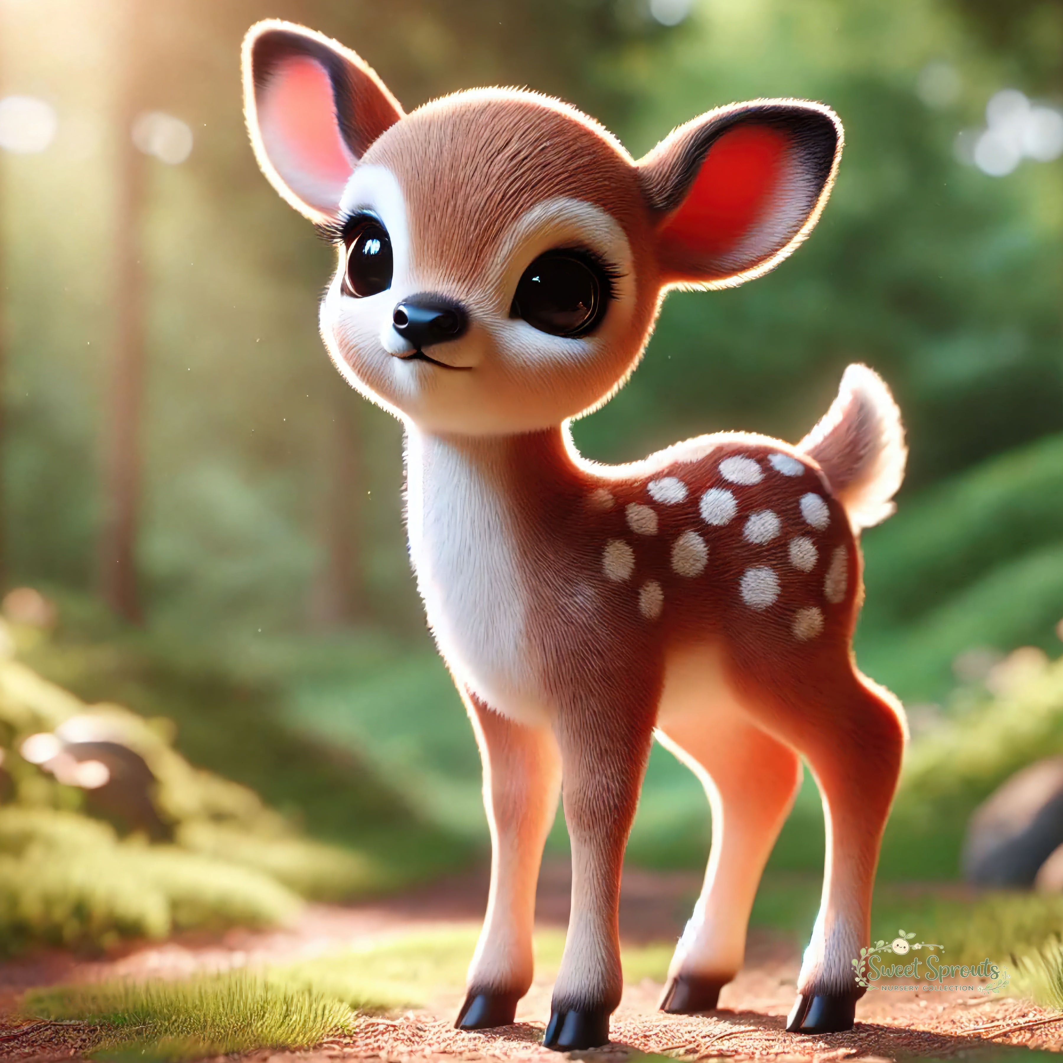 Nursery Wall Art | Animal Nursery Print- Woodland Fawn | Whimsical Kids Room Decor