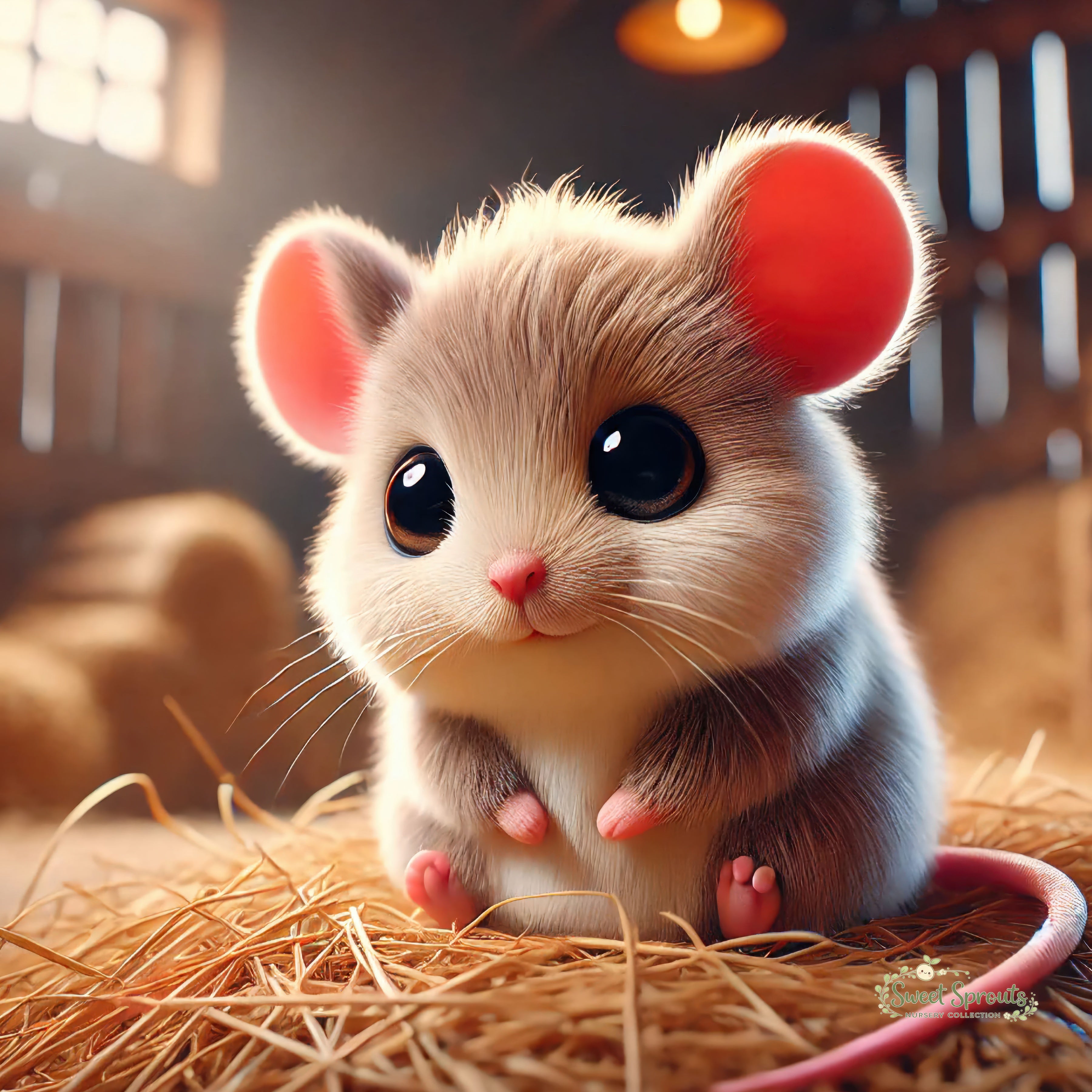 Nursery Wall Art | Animal Nursery Print- Baby Mouse | Whimsical Kids Room Decor