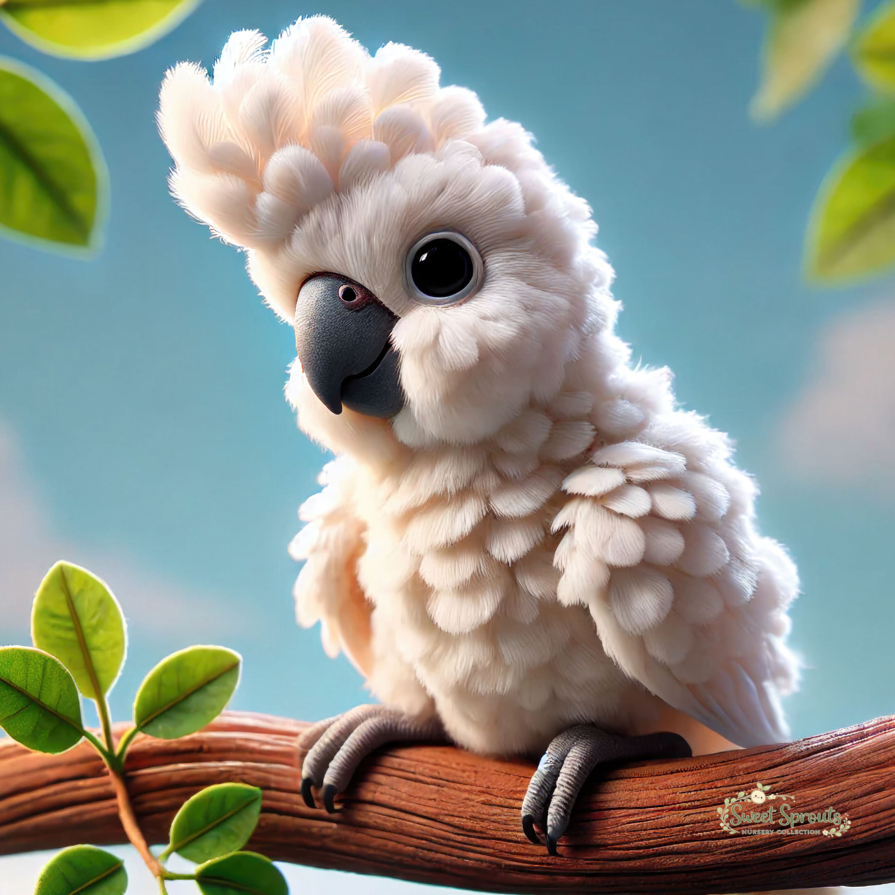 Nursery Wall Art | Animal Nursery Print- Cockatoo Chick | Whimsical Kids Room Decor