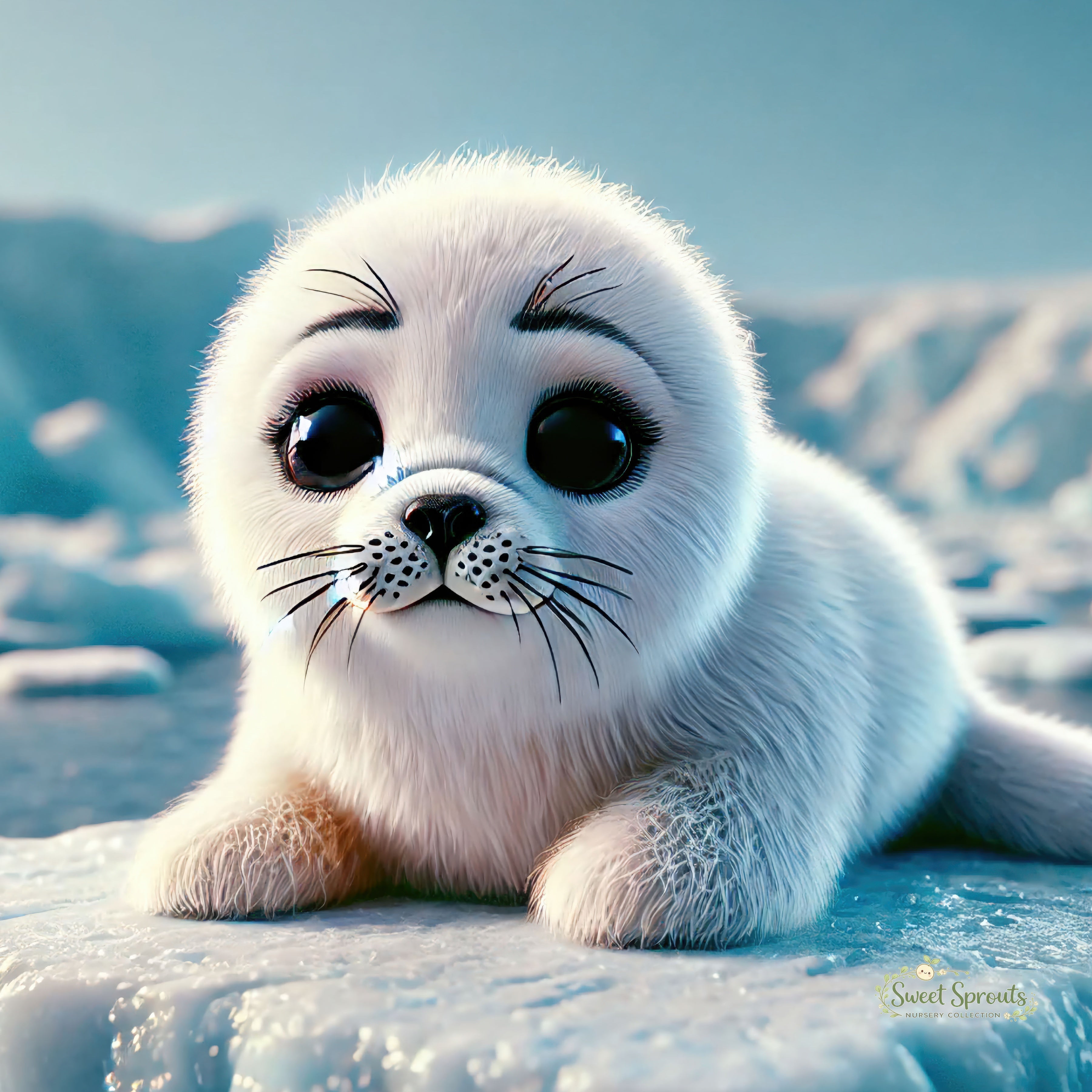 Nursery Wall Art | Animal Nursery Print- Harp Seal | Whimsical Kids Room Decor