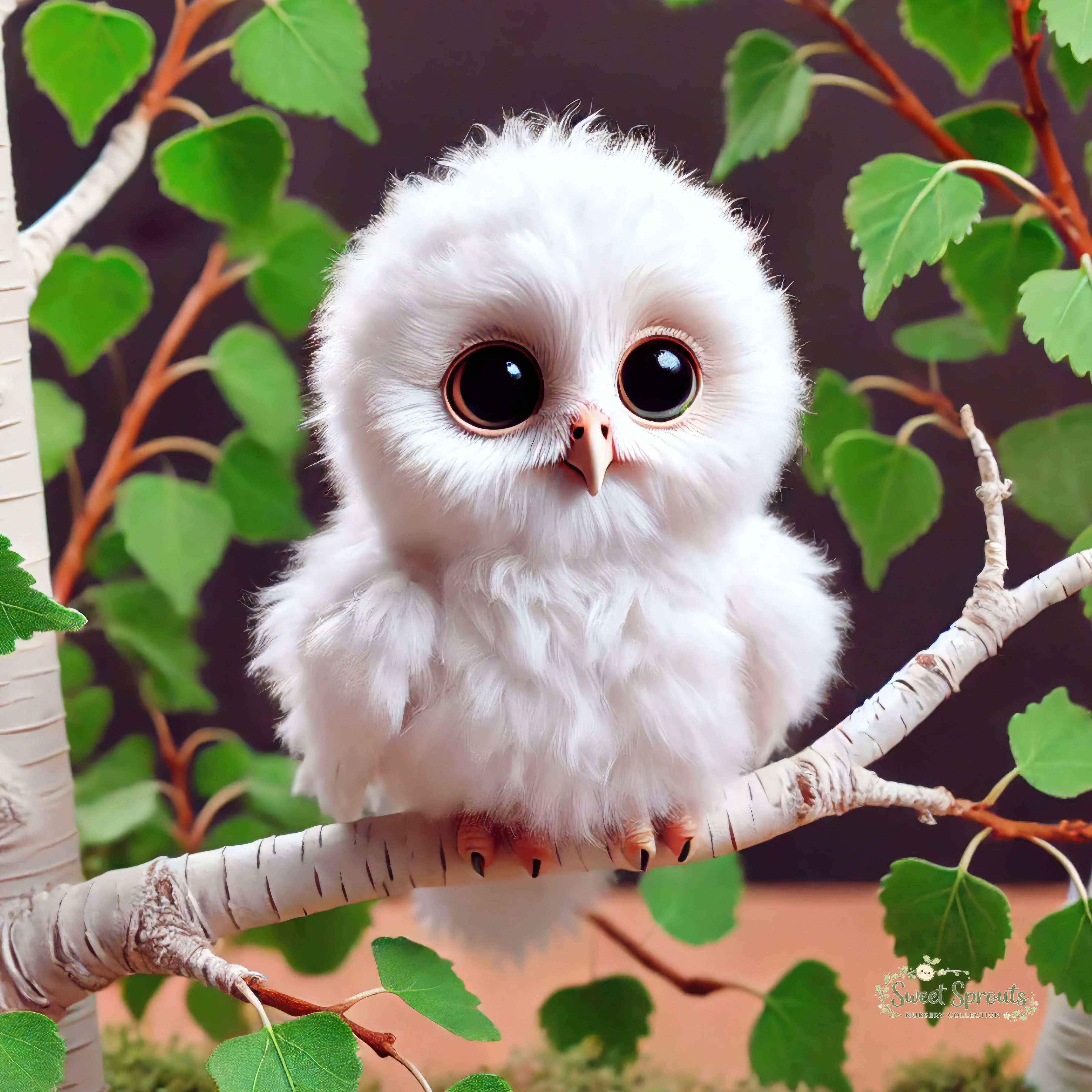 Nursery Wall Art | Animal Nursery Print- Snow Owl Chick | Whimsical Kids Room Decor